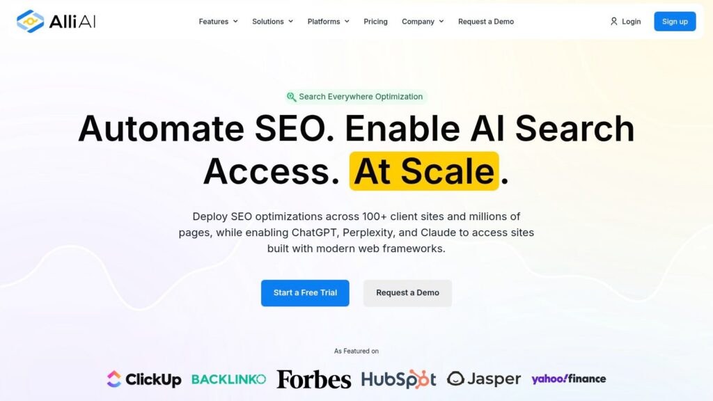 AI search optimization platform interface